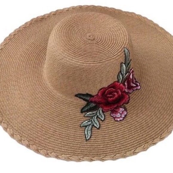 Ravens Eye Accessories - Boho Spring Summer Fun Hat With Embroidered Roses